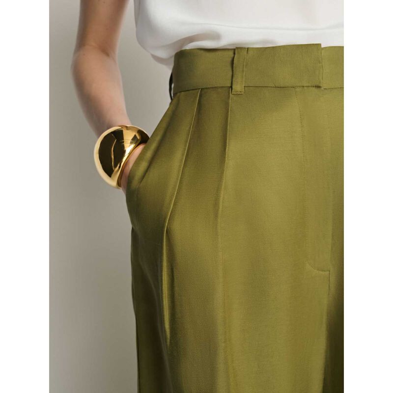 Veronika Maine Drapey Viscose Linen Wide Leg Pant image number 2